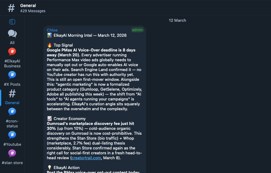 AI morning briefing delivered to Telegram